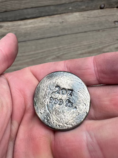 2oz Rundbarren Antique Finish handgegossen