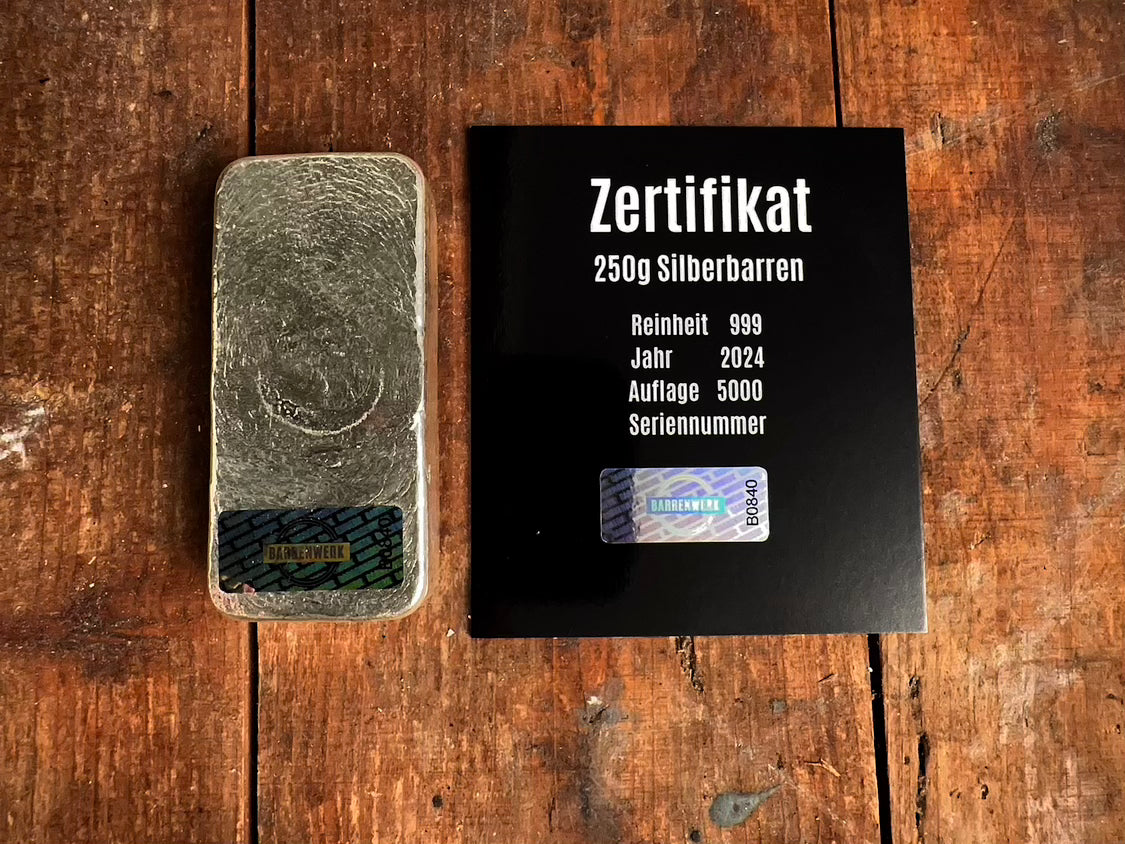 Barrenwerk-Trio 1x100g, 1x250g, 1x1oz Silberbarren