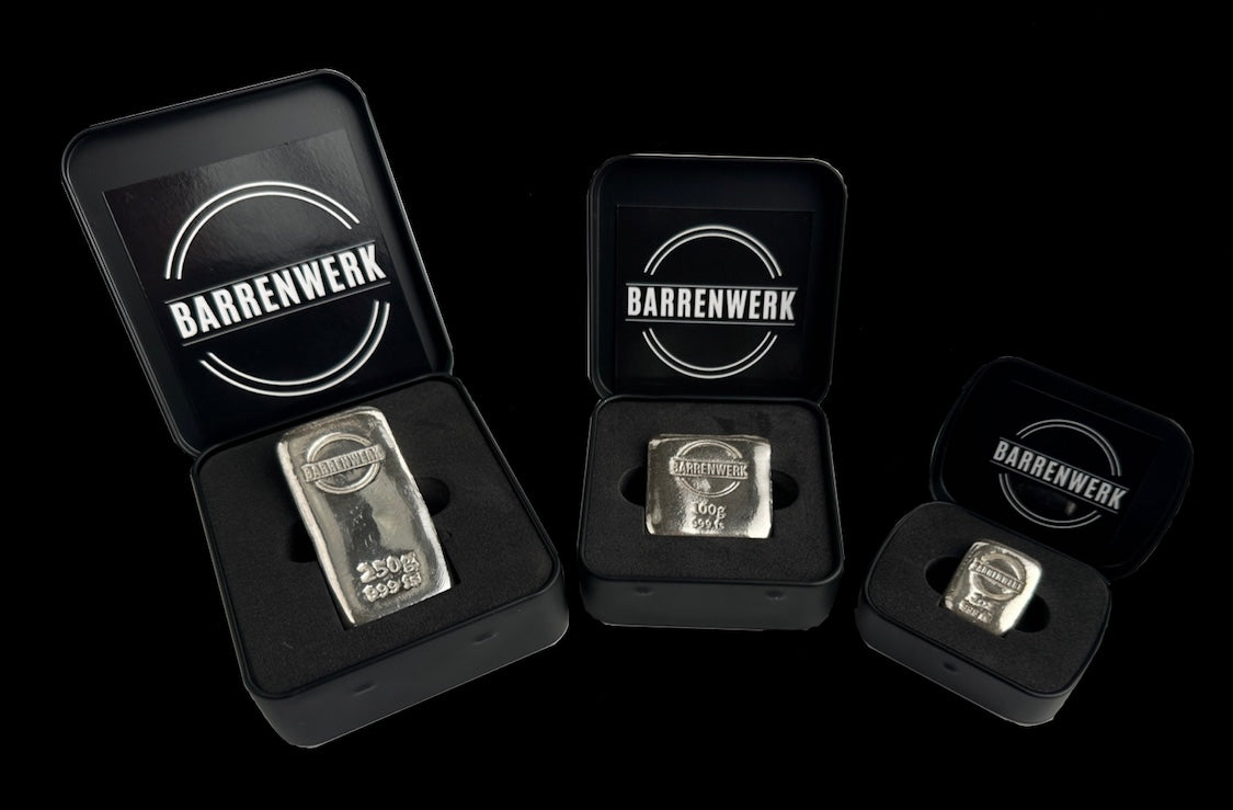 Barrenwerk-Trio 1x100g, 1x250g, 1x1oz Silberbarren